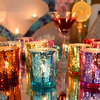 Verre coloré coupe bougie bâton bougie titulaire Candelabra romantique maison mariage Decor cadeau