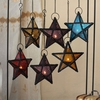 Verre pentagramme européen fer de style art suspendus bougeoirs colorés lumineux étoiles de décoration