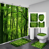 Vert forêt imperméable rideau de douche salle de bains tapis de couverture de tapis tapis pad pad