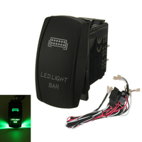 Vert LED lumière bar on / off laser interrupteur à bascule et relais fusible faisceau de câblage métier