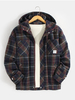 Veste à capuche à manches longues et à carreaux pour hommes