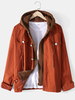 Veste à capuche avec cordon de serrage en coton à faux twinset pour homme