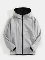 Veste à capuche décontractée à manches longues et poche oblique pour homme