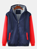 Veste à capuche dhiver en velours zippée pour homme Plus
