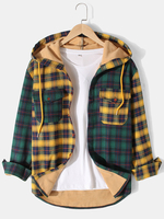 Veste à capuche doublée chaude avec poche poitrine à carreaux Classic
