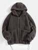 Veste à capuche en fausse fourrure pour homme