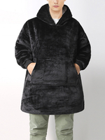 Veste à capuche en flanelle épaissie pour homme