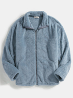 Veste à capuche en peluche à manches longues en peluche zippée pour homme
