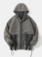 Veste à capuche en peluche à manches longues et à manches longues pour hommes