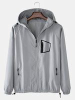 Veste à capuche pour homme à manches raglan et ourlet moulant avec poche