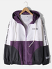 Veste à capuche sportive pour homme avec patchwork de couleur contrastée
