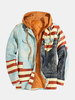 Veste à capuche vintage à rayures pour hommes de style ethnique