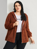Veste à capuche zippée à manches longues de grande taille