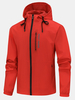 Veste à capuche zippée étanche à grandes poches pour hommes