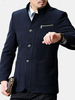 Veste à la mode pour hommes,  élégant et décontracté,  avec capuche en laine et col montant