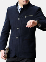 Veste à la mode pour hommes,  élégant et décontracté,  avec capuche en laine et col montant