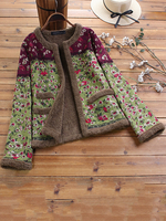 Veste à manches longues et à manches longues à imprimé floral vintage