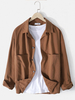 Veste à manches longues simple boutonnée 100% coton pour homme