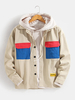 Veste cargo à revers boutonné pour homme avec double poche poitrine