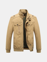 Veste cargo en coton,  taille Plus,  épaulettes militaires pour hommes