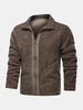 Veste Casaul Teddy pour homme avec poche zippée et revers obliques