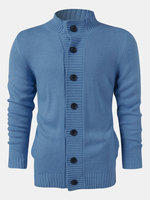 Veste chandail à manches longues en tricot de couleur unie pour homme