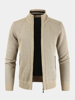 Veste chandail tricotée à manches longues pour hommes