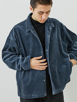 Veste chaude à manches longues en velours côtelé simple pour homme