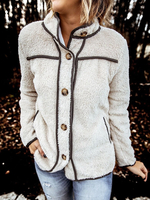 Veste chaude en molleton de couleur unie pour femmes