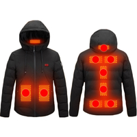 Veste chauffante dhiver à 3 modes de contrôle Manteau de chargement USB Réchauffement Vêtements chauffants Lavable
