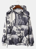 Veste coupe-vent portable à capuche vintage à motif mixte pour hommes