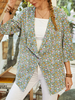 Veste décontractée à manches 3/4 à imprimé floral bohème Longueur pour femme