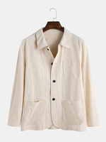 Veste décontractée à manches longues pour hommes,  100% coton,  automne
