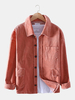 Veste décontractée à manches longues vintage en velours côtelé pour homme