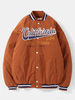 Veste décontractée à poche et col de baseball brodé California pour homme
