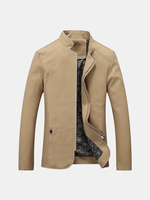 Veste décontractée de couleur unie en coton à col droit pour hommes et femmes