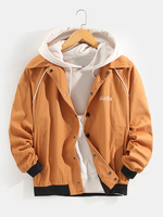 Veste décontractée en coton avec revers à manches raglan et motif crâne pour homme