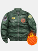 Veste de bombardier chaude imperméable de col de base-ball de graphiques de lettre des hommes avec la poche