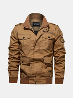 Veste de cargaison extérieure avant de fermeture éclair de badge de coton des hommes 100% avec la poche multi