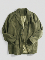 Veste de causalité chaude à manches longues en velours côtelé vintage pour hommes