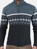 Veste de chandail à manches longues à col montant et à tricoter à motif tribal vintage pour hommes