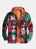 Veste de chemise à capuche vintage épaisse à carreaux pour hommes