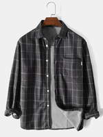 Veste de chemise chaude à manches longues et à manches longues pour hommes