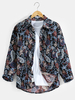 Veste de chemise de style ethnique à revers boutonné pour homme