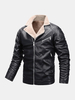 Veste de motard en cuir PU chaud coupe-vent pour hommes
