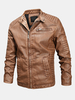 Veste de poche pratique pour hommes zippés vintage avec col montant