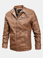 Veste de poche pratique pour hommes zippés vintage avec col montant