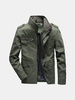 Veste de travail cargo en coton de couleur unie à épaulettes multi-poches militaires pour hommes