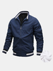 Veste doublée en peluche chaude simple de couleur unie pour hommes avec poche