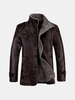 Veste en cuir de qualité PU hommes Slim Fit en peluche épais manteau de veste chaude